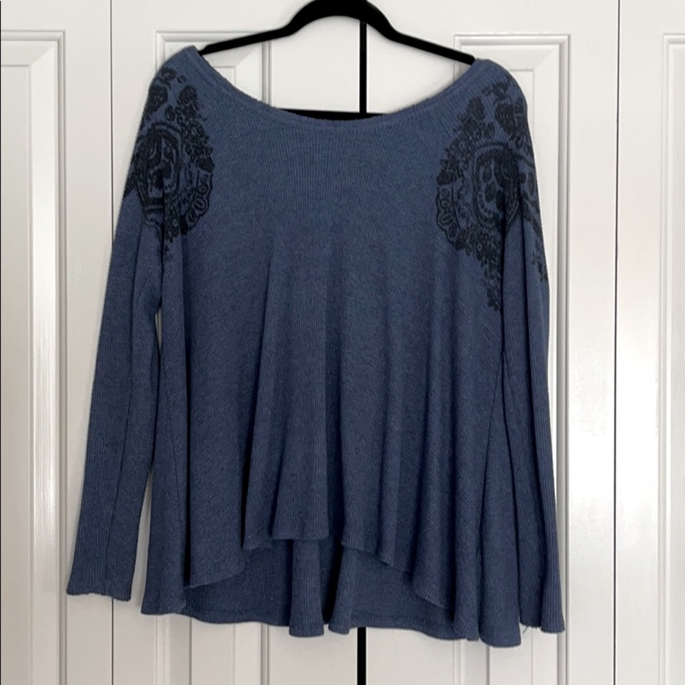 Free People Waffle Knit Long Sleeve